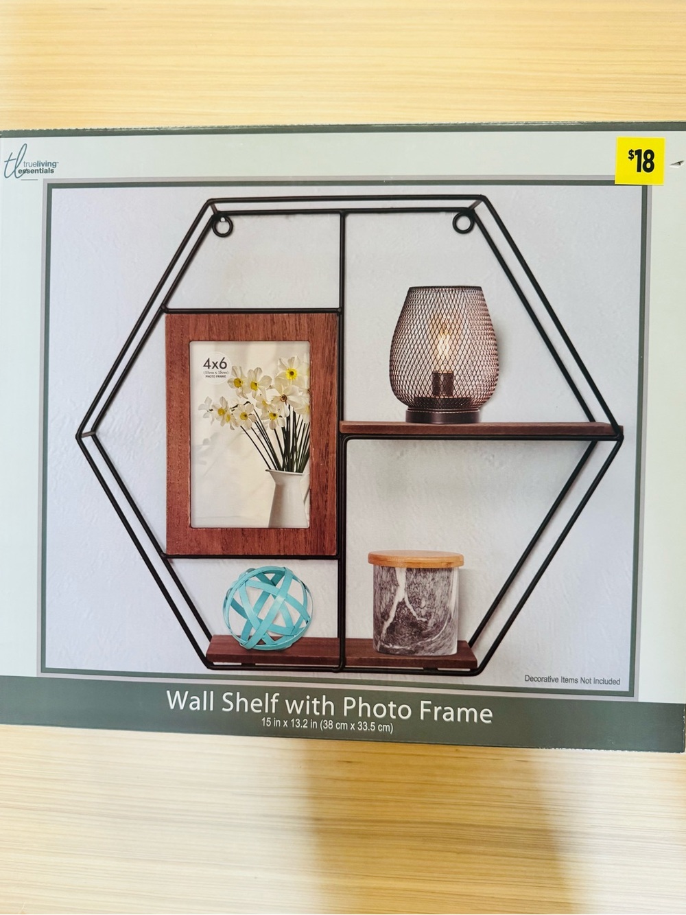 New Wall Shelf w/photo frame by True Living Essentials